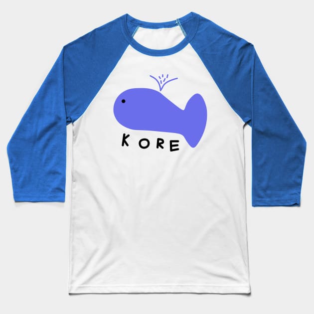Jin Kore Whale Baseball T-Shirt by edmiesart
